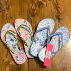 Lilly Pulitzer flip flops size 7/8 NEW